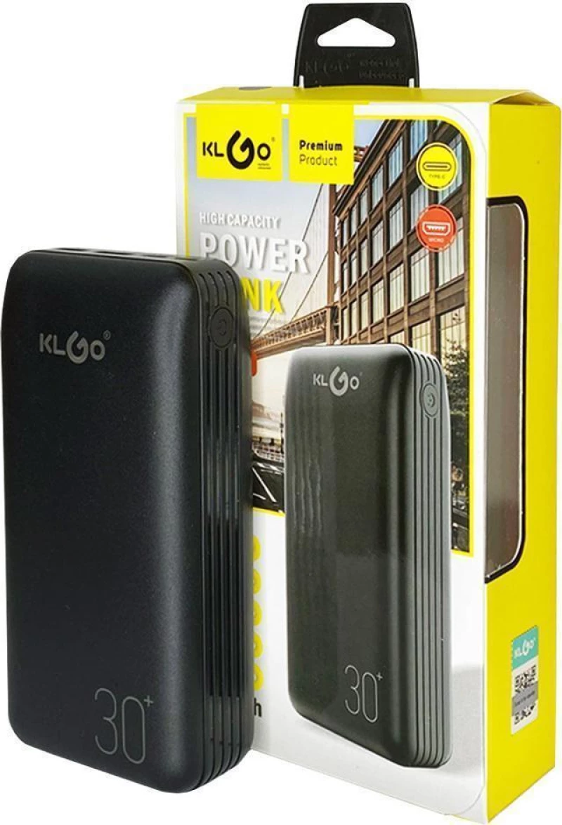 KLGO KP-88 Power Bank 30000mAh με Θύρα USB-A Μαύρο