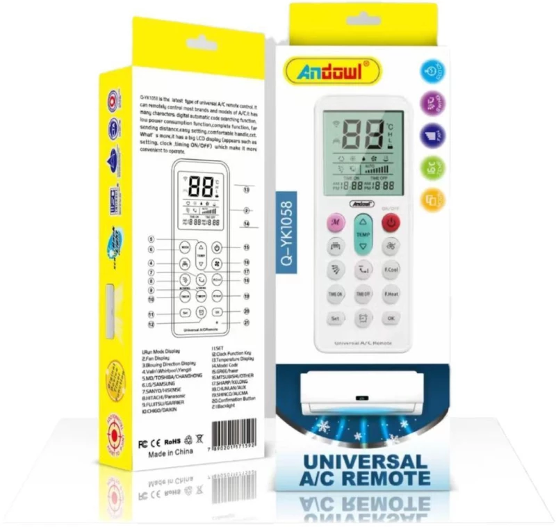 Andowl Q-YK1058 Universal Τηλεχειριστήριο για Κλιματιστικό