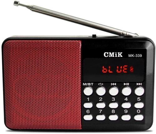 CMIK MK-339 Φορητό Ραδιόφωνο Επαναφορτιζόμενο με Bluetooth και USB Κόκκινο