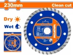 WADFOW Διαμαντόδισκος Turbo ξηράς & υγράς κοπής 230mm (WDC3K05)