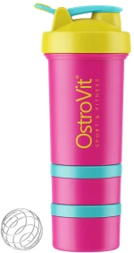 OstroVit Premium Shaker 3 in 1 | Different Colors [450 ml] Ροζ με κίτρινο