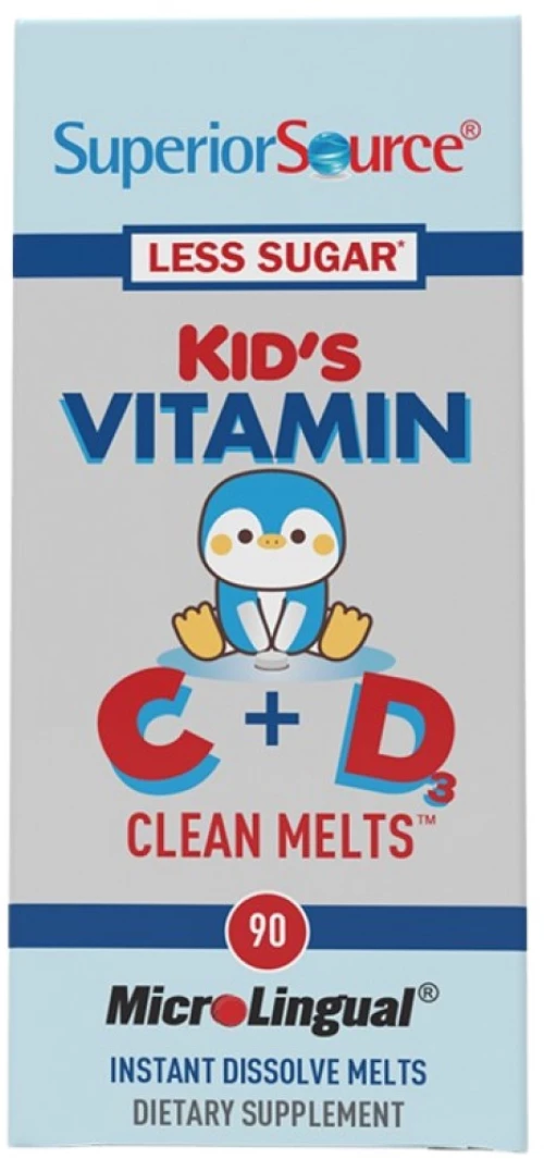 SuperiorSource Kid's Vitamin C + D | 30 mg & 400 IU [90 Υπογλώσσια δισκία]