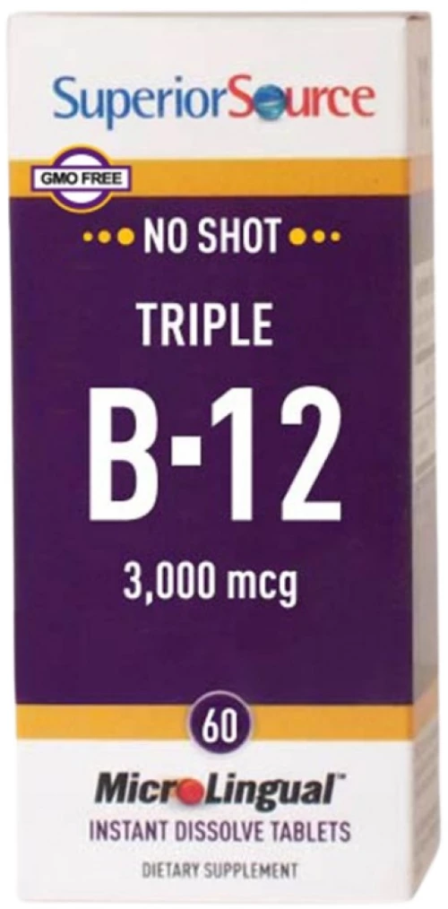 SuperiorSource Triple B12 3000 mcg [60 Υπογλώσσια δισκία]