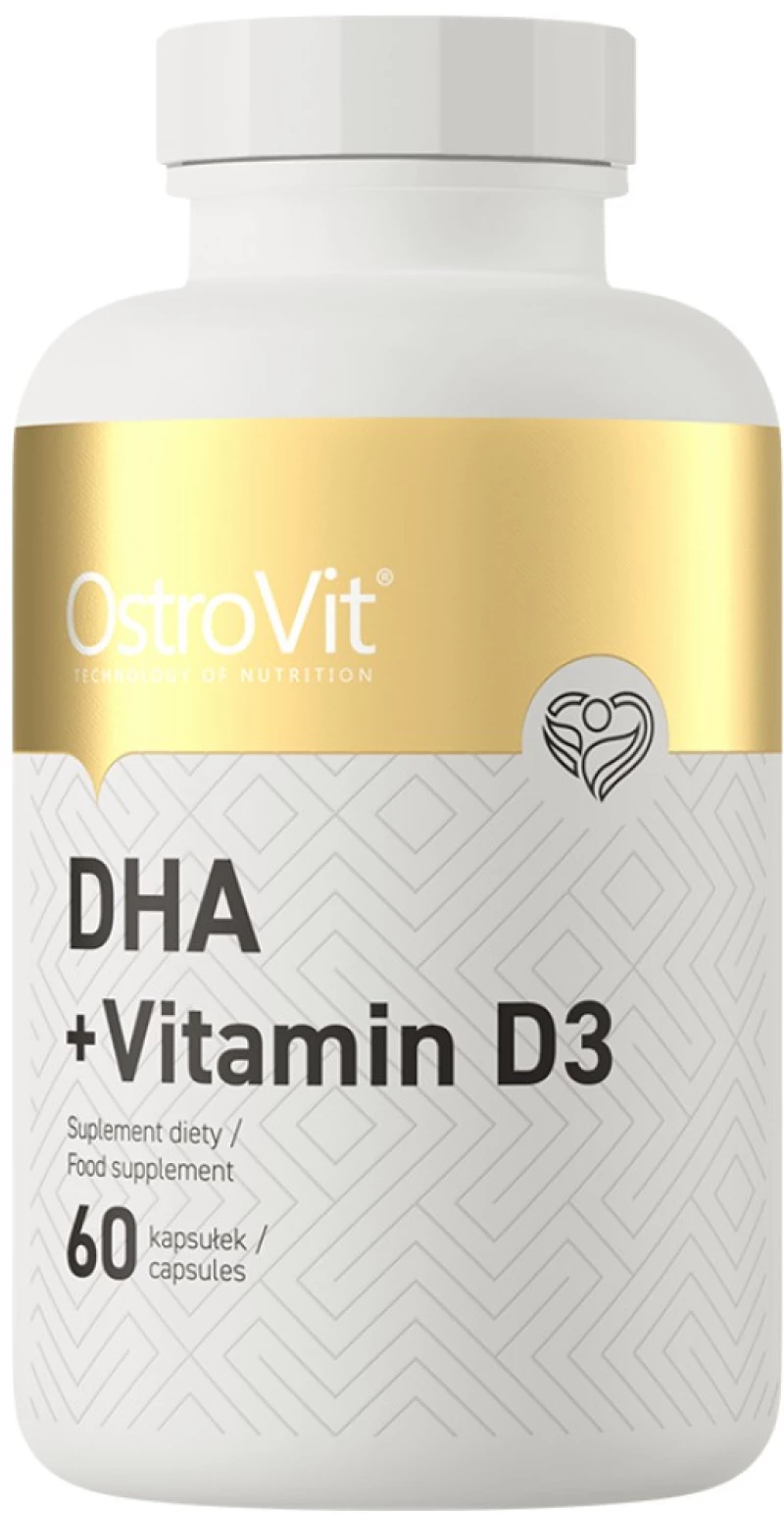 OstroVit DHA + Vitamin D3 | 300 mg DHA from Fish Oil [60 Softgels]