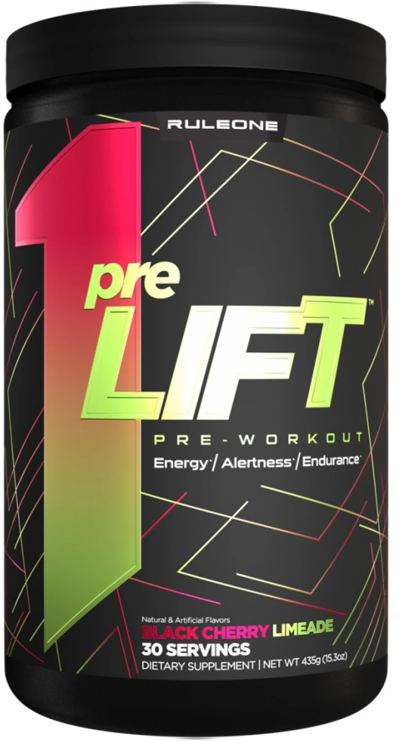 Rule1 PreLift | Energy ~ Alertness ~ Endurance Pre-Workout [420 Γραμμάρια] Μαύρο κεράσι Λεμονάδα