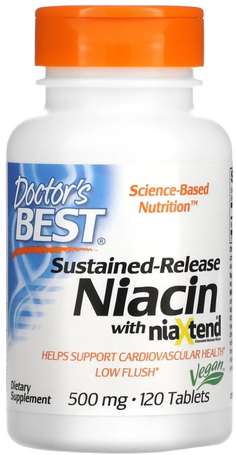 Doctor's Best Niacin Vitamin B3 Time-Released with Niaxtend 500 mg [120 Ταμπλέτες]