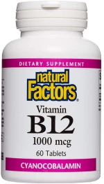 Natural Factors Vitamin B12 1000 mcg [60 Ταμπλέτες]