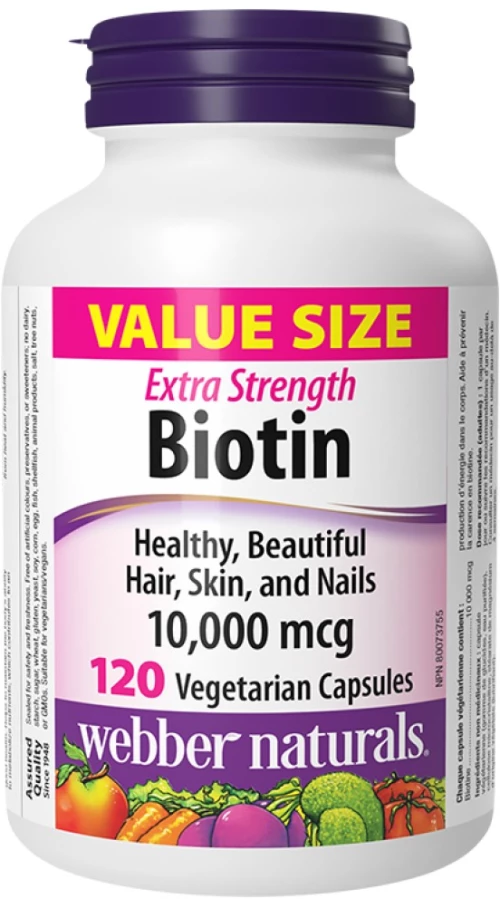 Webber Naturals Biotin Extra Strength 10000 mcg [120 Κάψουλες]