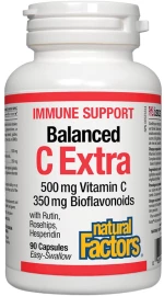 Natural Factors Immune Support Balanced C Extra 500 mg | With Bioflavonoids 350 mg [90 Κάψουλες]