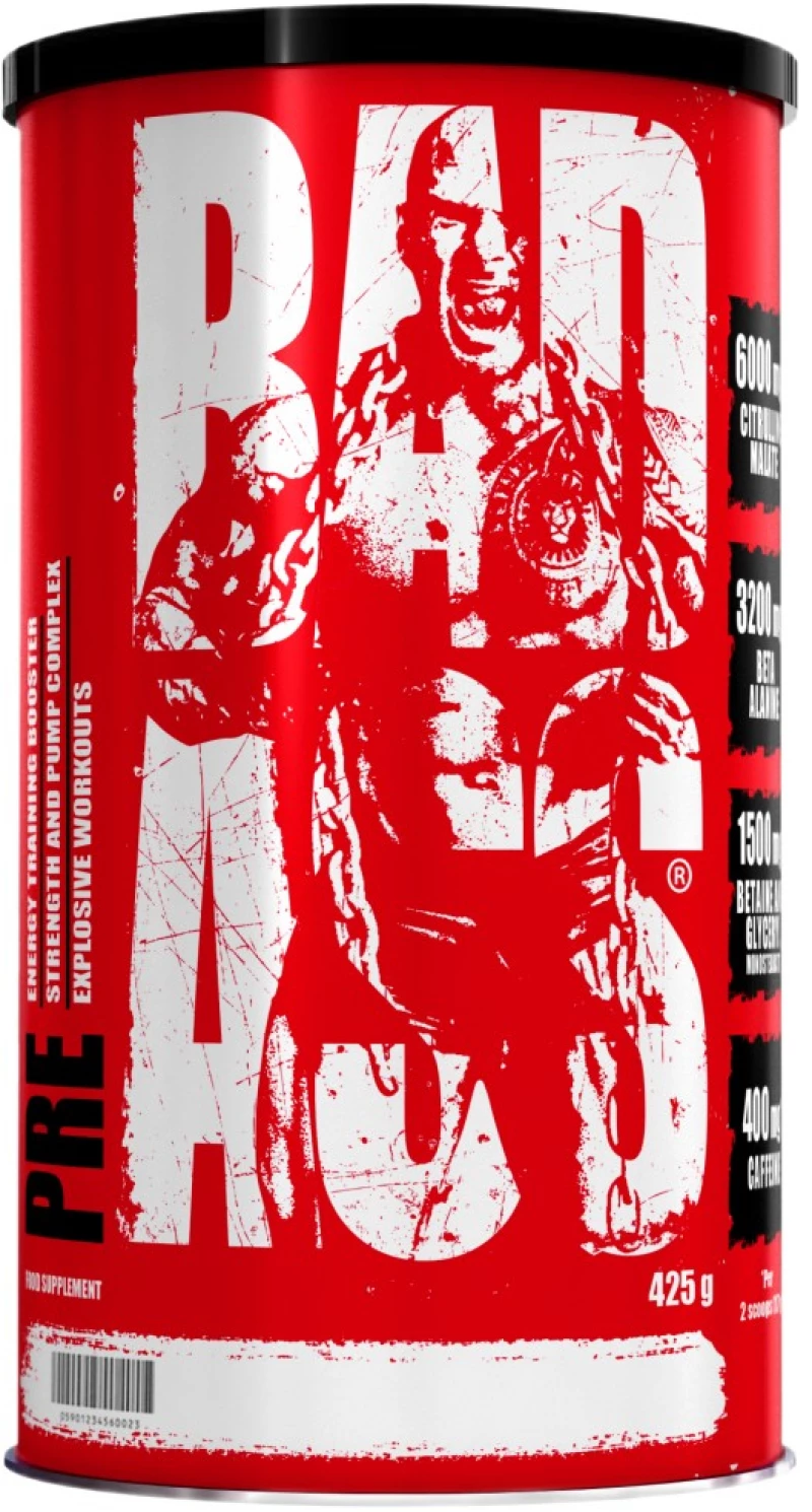 BAD ASS Nutrition BAD ASS PRE | Extreme Pre-Workout Formula [425 Γραμμάρια] Φρούτο Λίτσι
