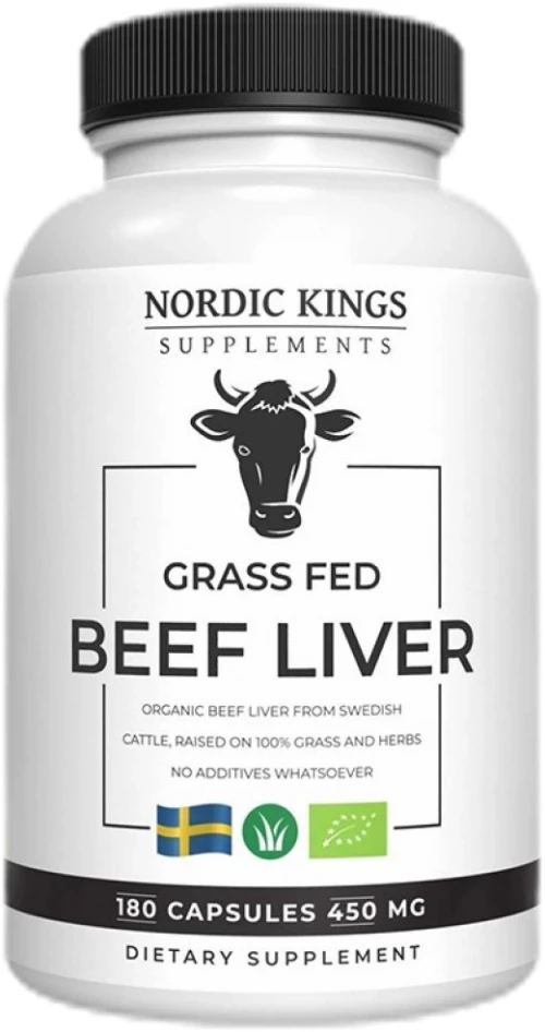 Nordic Kings Grass Fed Beef Liver | 100% Organic [180 Κάψουλες]