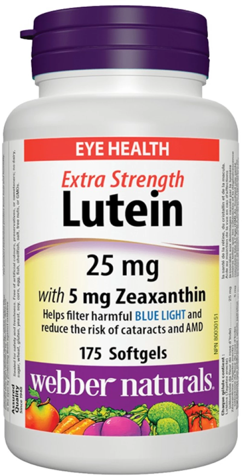 Webber Naturals Lutein 25 mg | with Zeaxanthin 5 mg Extra Strength [175 Softgels]