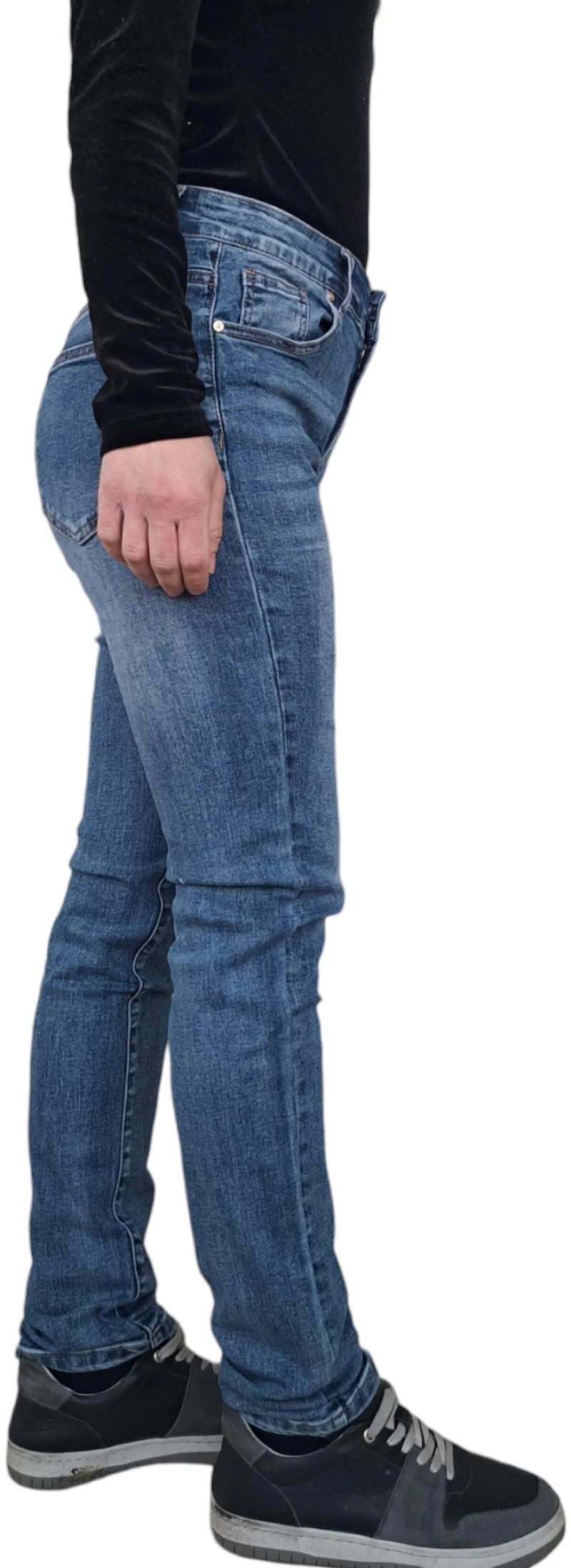 Γυναικείο Ψηλόμεσο Jean Basic ΜΠΛΕ