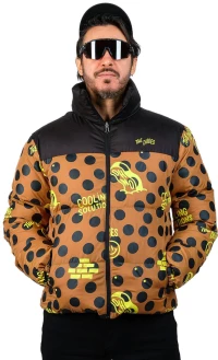 The Dudes Reversible Puff Jacket Black Brown