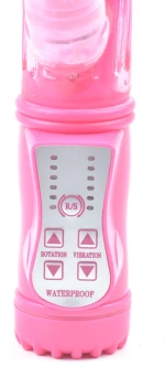 USB Rechargeable Pink Color Rabbit Pearls Vibrator