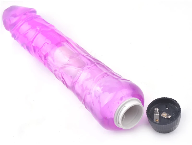 9.8'' Clear Purple Color Realistic Penis Vibrator