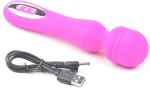 Pink Color 12-Speed Silicone Rechargeable Wand Massager