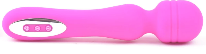 Pink Color 12-Speed Silicone Rechargeable Wand Massager