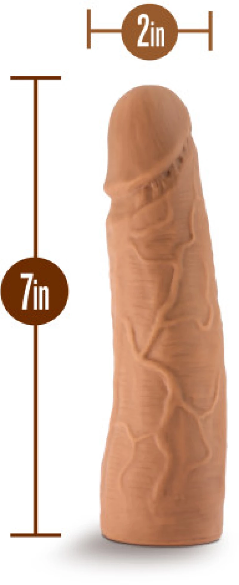 LOCK ON Dynamite dildo with suction cup adapter Mocha 17.7 x 5 c