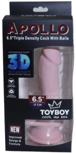 TOYBOY APOLLO ντιλντο με βεντούζα κ όρχεις TPE dual Layer 19 cm