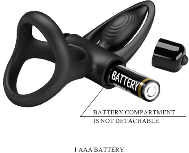 PRETTY LOVE shaft and testicles Vibration Ring BLACK