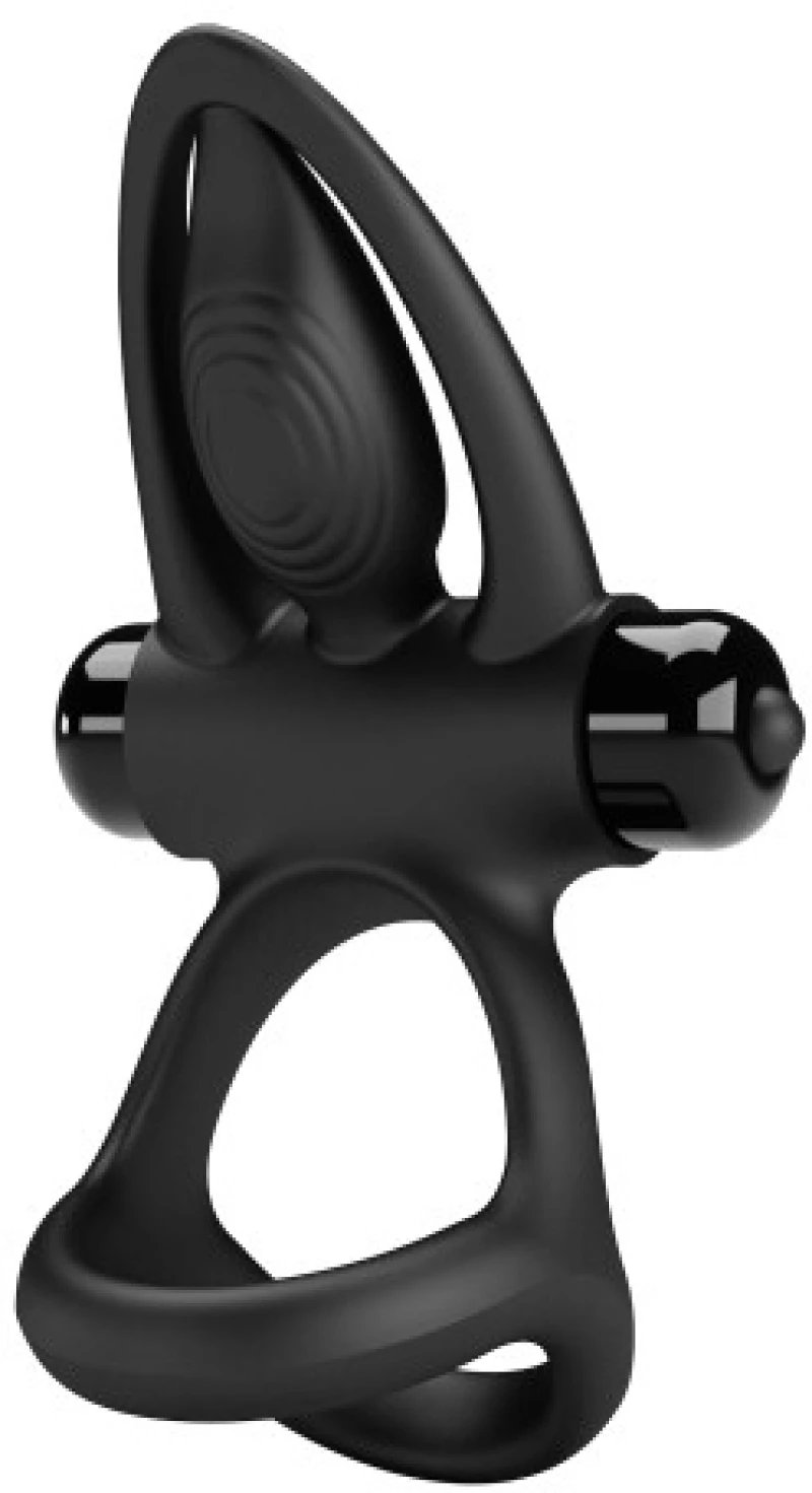 PRETTY LOVE shaft and testicles Vibration Ring BLACK