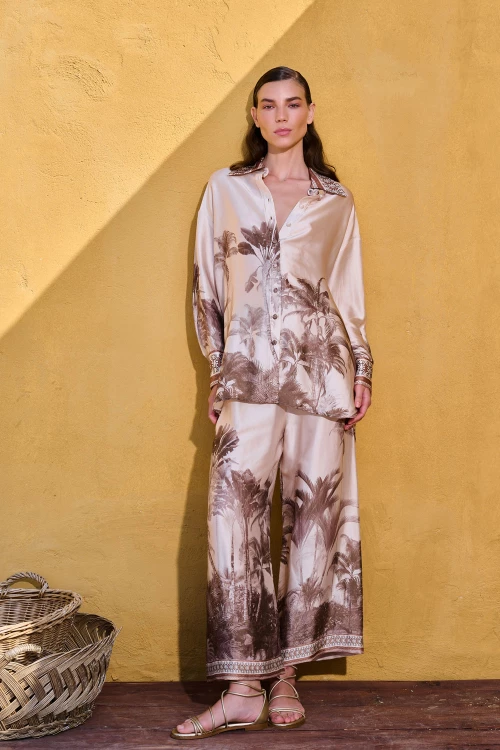 Παντελόνι Γυναικείο Taupe Lace
