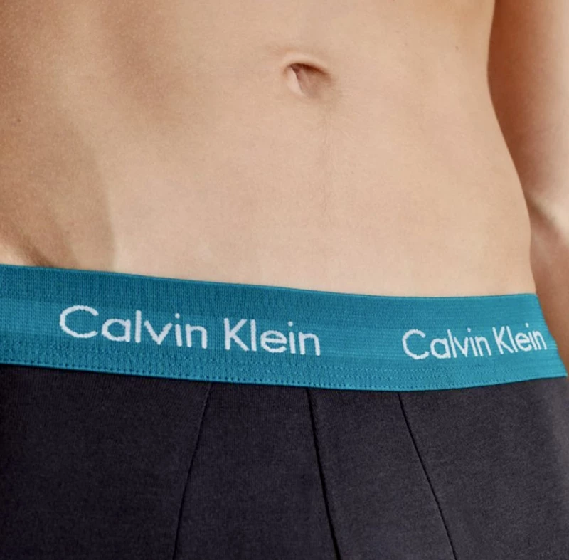 Ανδρικά boxer Calvin Klein - Μαύρο με χρωματιστό λάστιχο - 3 pack