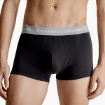 Ανδρικά boxer Calvin Klein - Μαύρο με χρωματιστό λάστιχο - 3 pack