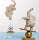 Espiel Ελέφαντας διακοσμητικός χρυσό σε ρόδα 15x15x42cm FIG220