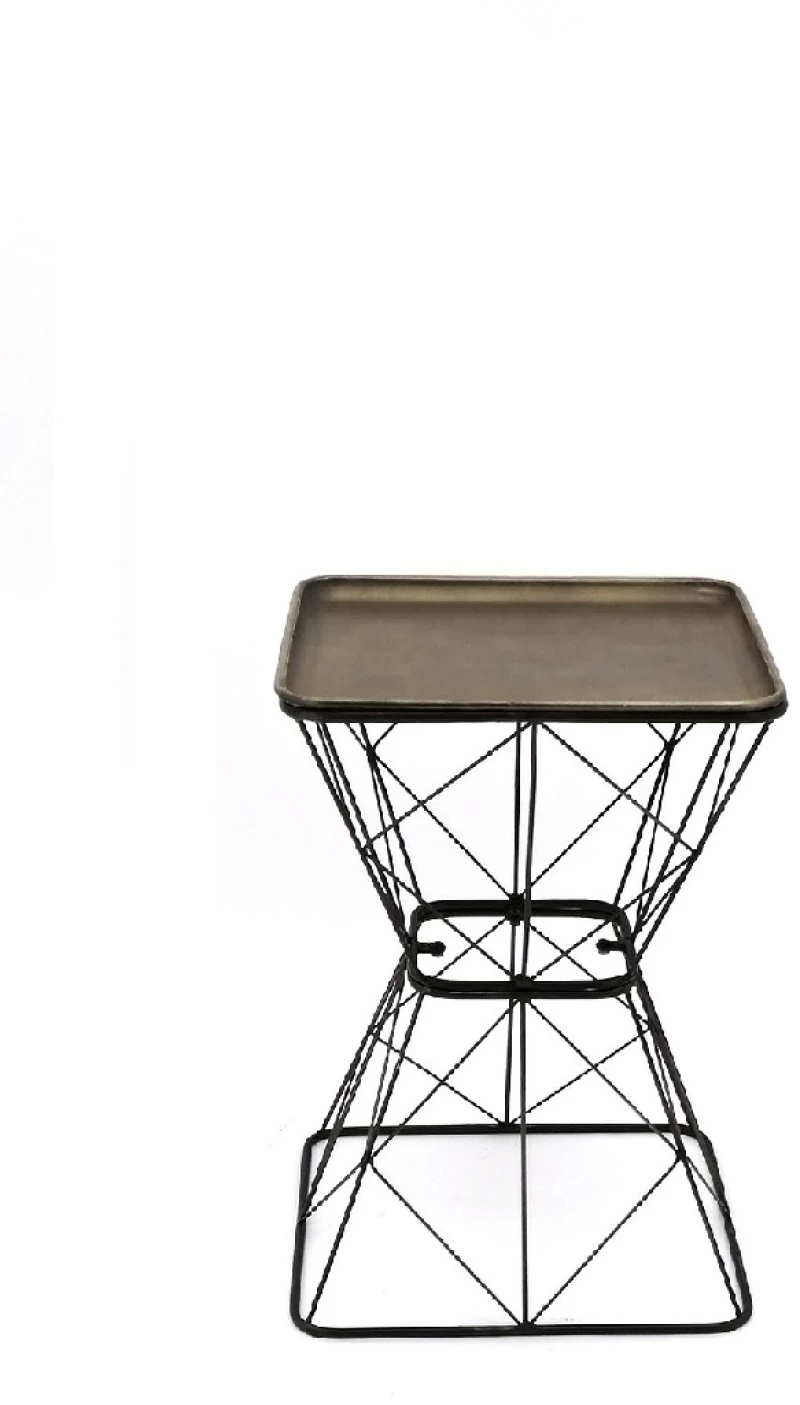 Espiel Τραπέζι βοηθητικό μεταλλικό μπρονζέ 40x40x56cm AFT225