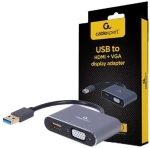 CABLEXPERT 4K USB TO HDMI + VGA DISPLAY ADAPTER SPACE GREY RETAIL PACK