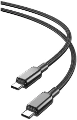 XO NB-Q239B Zeus Series Καλώδιο USB-C σε USB-C σιλικόνης, 60W, 1m, μαύρο