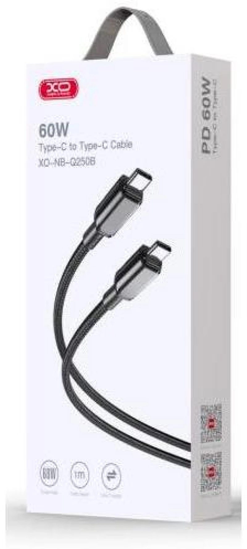 XO NB-Q239B Zeus Series Καλώδιο USB-C σε USB-C σιλικόνης, 60W, 1m, μαύρο