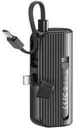 XO PR220 POWERBANK ΤΣΕΠΗΣ ΜΕ ΒΙΣΜΑ LIGHTNING ΓΙΑ IPHONE KAI ΚΑΛΩΔΙΟ TYPE-C, 5000MAH