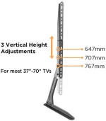 ATC Επιτραπέζια Βάση TV 23-70, Vesa800x400, Μαύρη (ATC-2370)