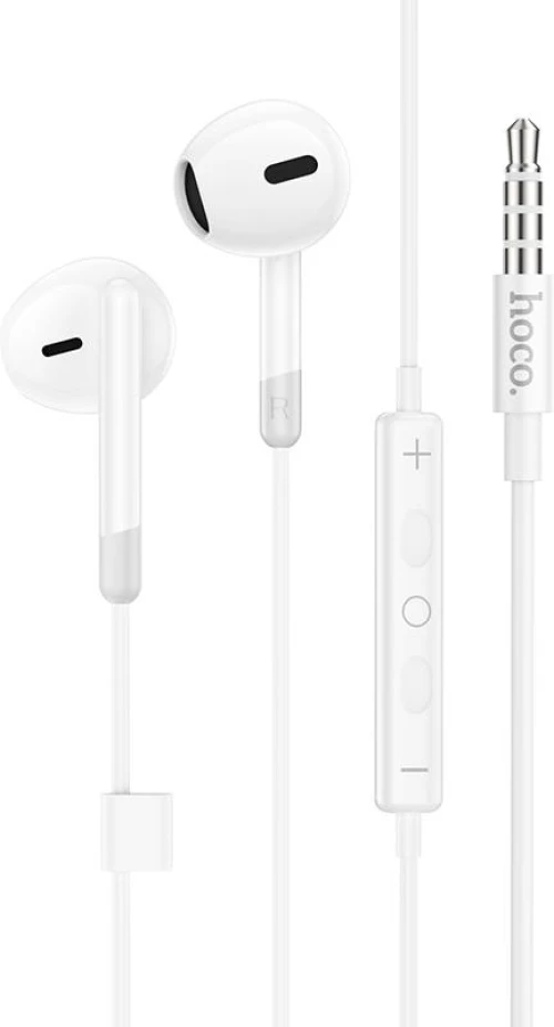 HOCO M109 ΑΚΟΥΣΤΙΚΑ HANDSFREE 3,5mm SUNNY ME ΧΕΙΡΙΣΤΗΡΙΟ ΣΤΟ ΚΑΛΩΔΙΟ, ΛΕΥΚΟ