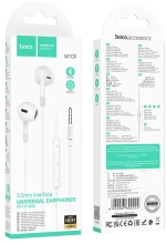 HOCO M109 ΑΚΟΥΣΤΙΚΑ HANDSFREE 3,5mm SUNNY ME ΧΕΙΡΙΣΤΗΡΙΟ ΣΤΟ ΚΑΛΩΔΙΟ, ΛΕΥΚΟ