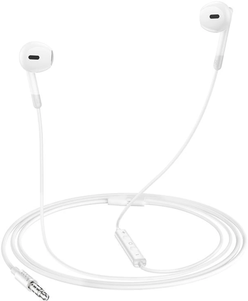 HOCO M109 ΑΚΟΥΣΤΙΚΑ HANDSFREE 3,5mm SUNNY ME ΧΕΙΡΙΣΤΗΡΙΟ ΣΤΟ ΚΑΛΩΔΙΟ, ΛΕΥΚΟ