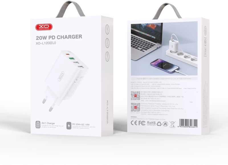XO L120 Multi port fast charger PD20W+QC18W