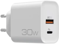 NOD E-WALL AC30 Universal οικιακός φορτιστής USB-A QC3.0 & USB-C PD3.0 30W, λευκός