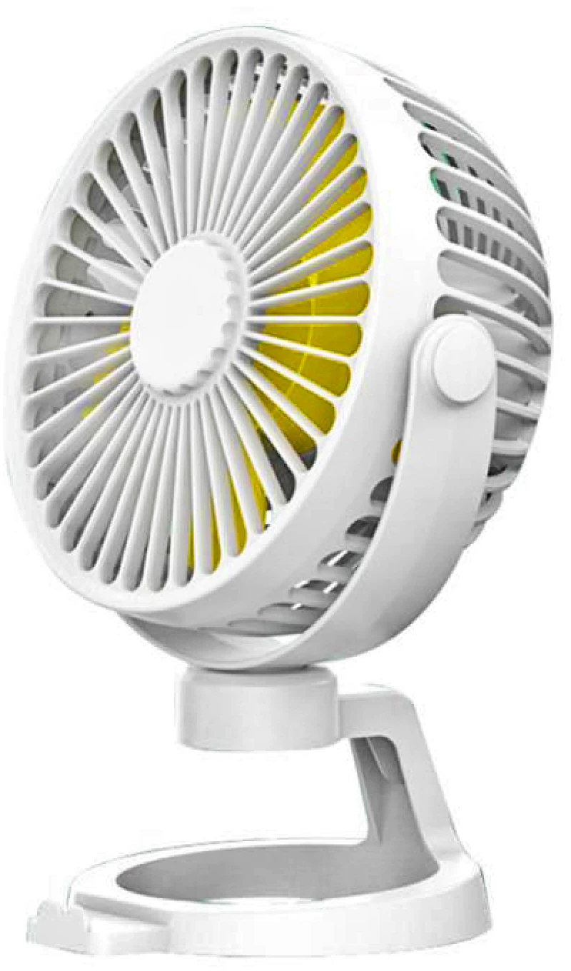 XO MF78 4-inch desktop/bracket adjustable angle fan 1200mAh White