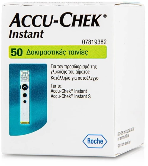 50 Ταινίες για τον Μετρητή Γλυκόζης Αίματος Accu-Chek Instant