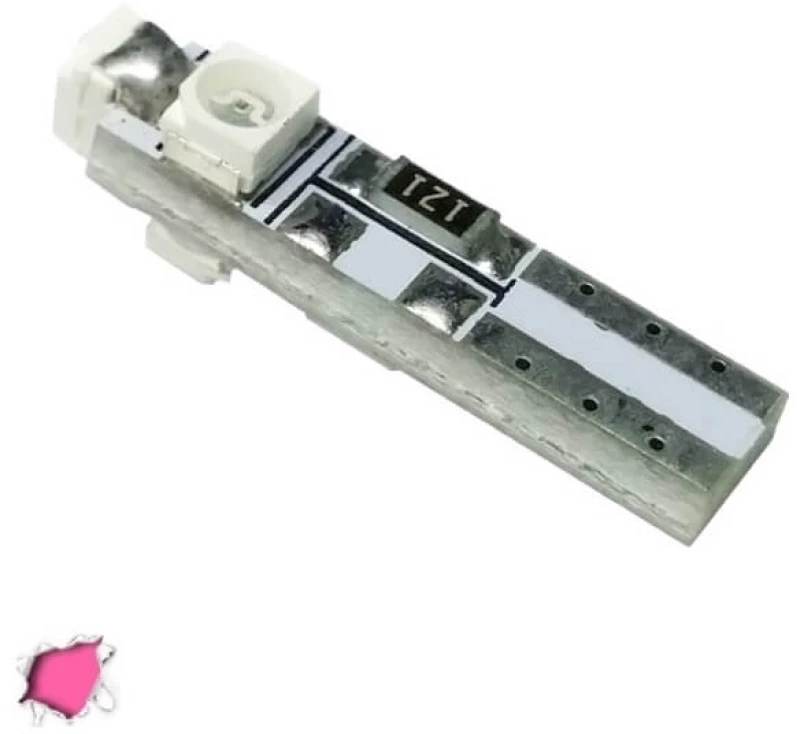 Λάμπα Led T5 3 Led 12volt 0.6watt Canbus Μωβ 1 Τεμάχιο (CAR0017036)