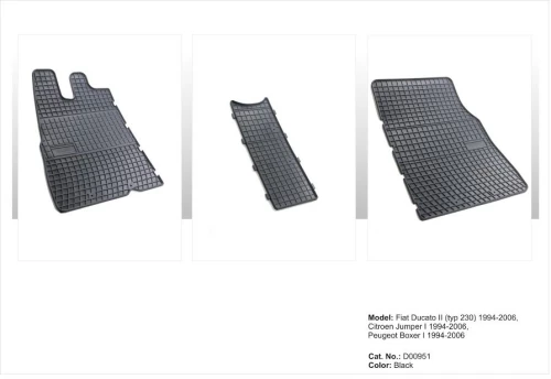 Λαστιχένια πατάκια Frogum για Fiat Ducato / Peugeot Boxer / Citroen Jumper (1994-2007) - 3τμχ.