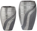 Βάζο Ασημί/Γκρι Κεραμικό 8.5x14.5x24.5cm