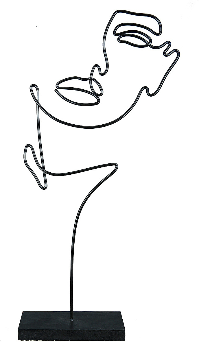 Διακοσμητικό Πρόσωπο Μαύρο Μέταλλο 8x16x36cm