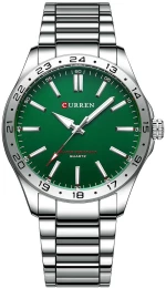 Curren C8452 Silver Green Ρολόι με Πράσινο Καντράν και Ασημένιο Μπρασελέ
