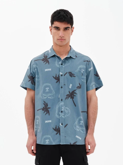 TROPICAL PRINT SHIRT 221.EM61.03 PR295 OLIVE Olive L