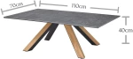 Τραπεζάκι κεραμικό ΜΙΑ γραφίτης 110x70x40cm